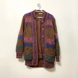 Vintage - Made  in Japan Abstract Wool Blend Shacket